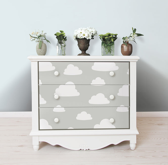 はがせる シール 壁紙 NU WALLPAPER / Clouds Grey Peel and Stick Wallpaper / NU1931