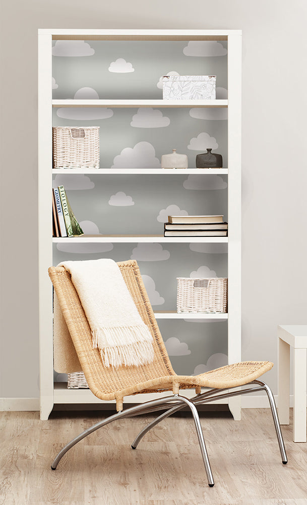 はがせる シール 壁紙 NU WALLPAPER / Clouds Grey Peel and Stick Wallpaper / NU1931