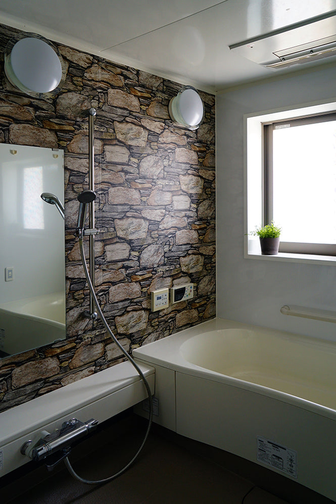 【予約受付】はがせる シール 壁紙 NU WALLPAPER / Hadrian Stone Wall Peel and Stick Wallpaper / NU2065(NUS2065)