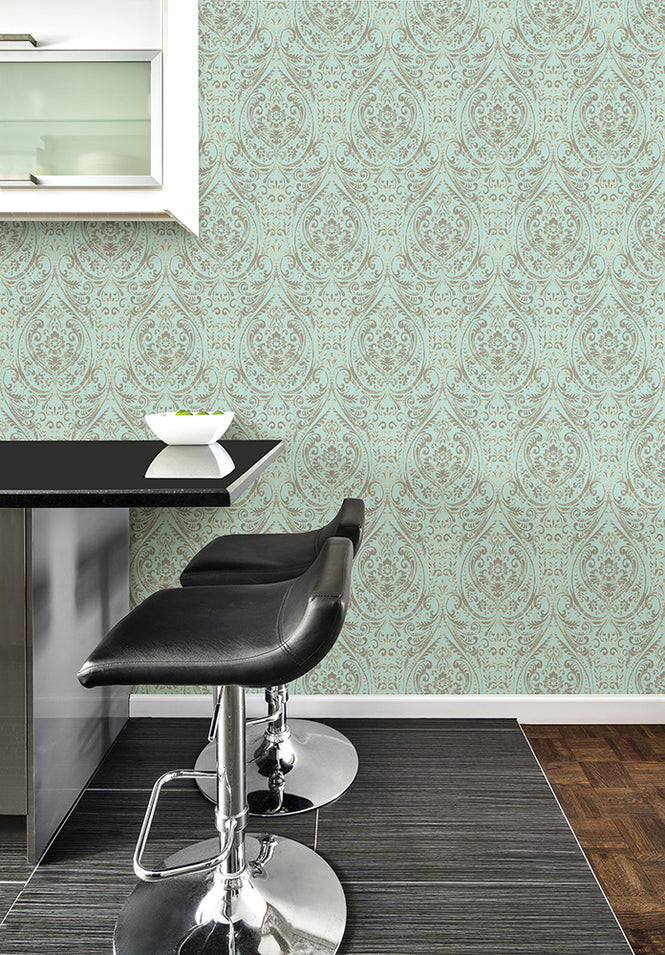 はがせる シール 壁紙 NU WALLPAPER / Nomad Damask Peel and Stick Wallpaper / NU2079