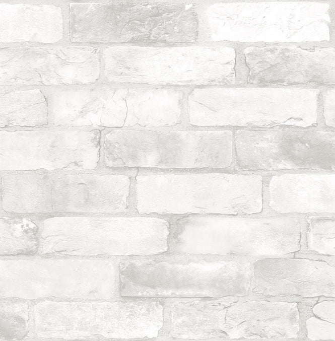 はがせる シール 壁紙 NU WALLPAPER / LOFT WHITE BRICK  Peel And Stick Wallpaper / NU2218