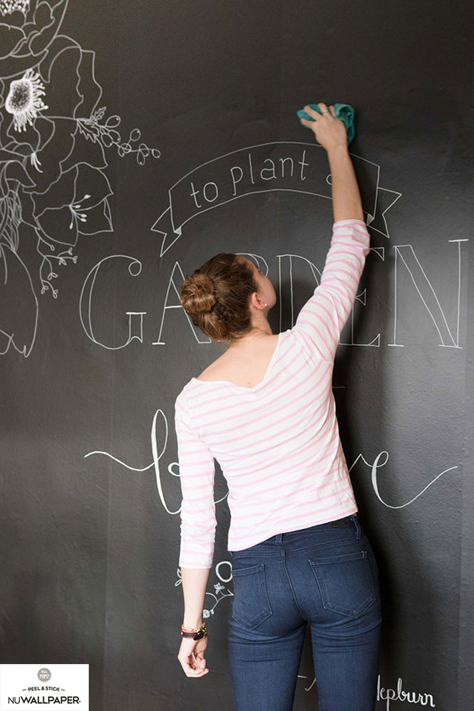 はがせる シール 壁紙 NU WALLPAPER / Vintage Chalkboard Peel and Stick Wallpaper / NU2220