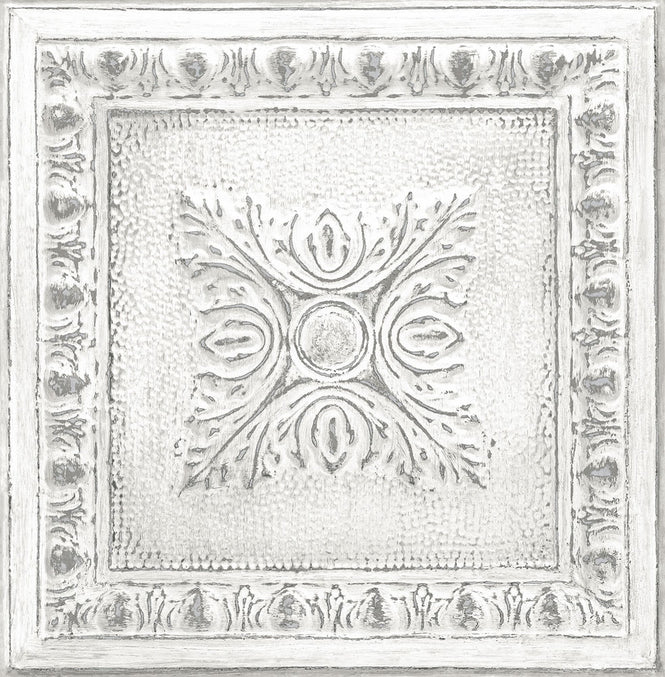 【予約受付】はがせる シール 壁紙 NU WALLPAPER / RECLAIMED TIN Peel And Stick Wallpaper / NU2495