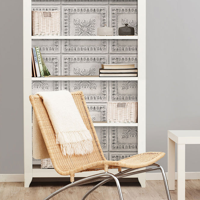 はがせる シール 壁紙 NU WALLPAPER / RECLAIMED TIN Peel And Stick Wallpaper / NU2495