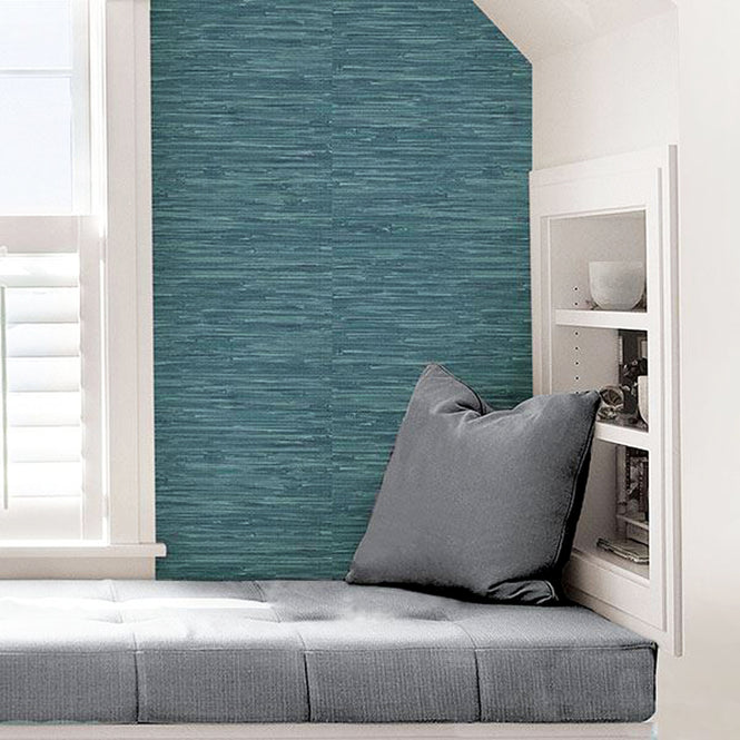 はがせる シール 壁紙 NU WALLPAPER / Navy Grassweave Peel And Stick Wallpaper / NU2874