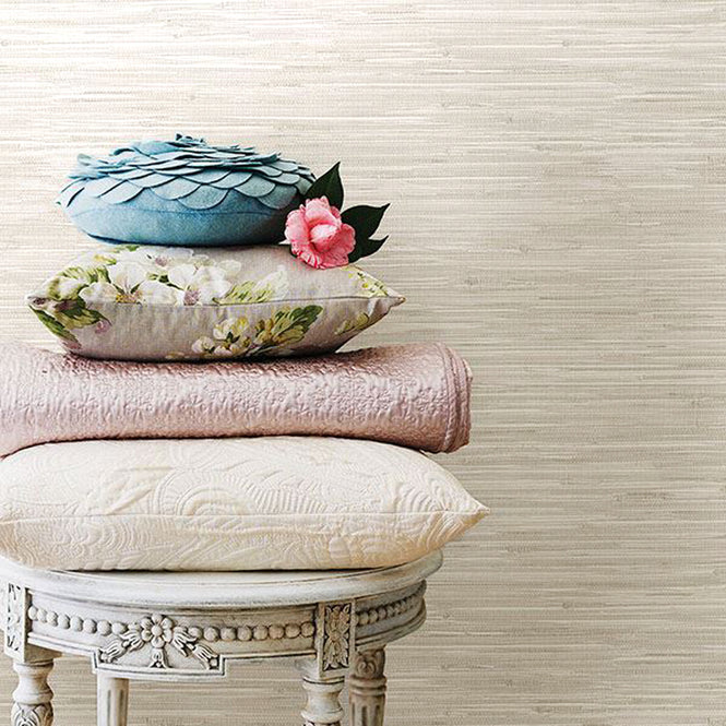 【予約受付】はがせる シール 壁紙 NU WALLPAPER / Cream Grassweave Peel And Stick Wallpaper / NU2875