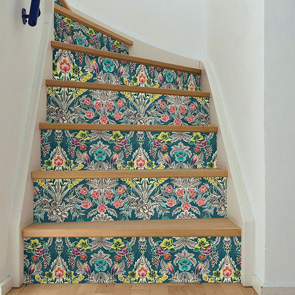 はがせる シール 壁紙 NU WALLPAPER / Summer Love Teal Peel & Stick Wallpaper / NU3037