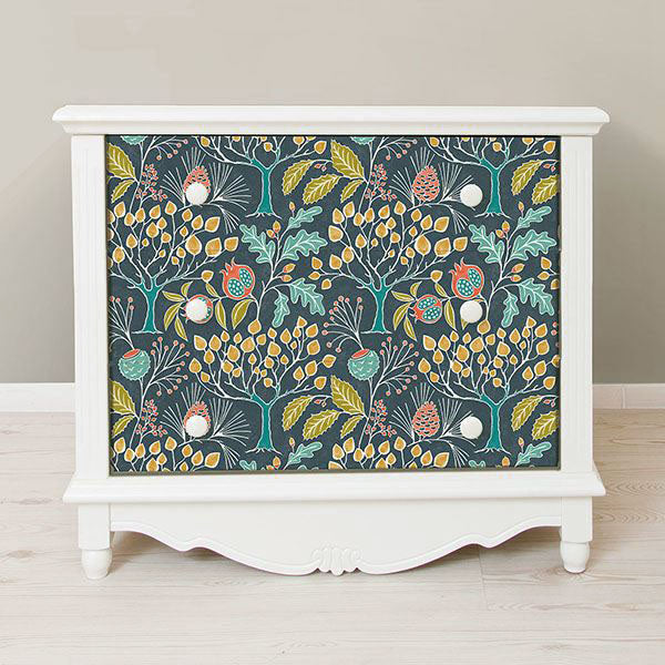 はがせる シール 壁紙 NU WALLPAPER / Groovy Garden Navy Peel & Stick Wallpaper / NU3038