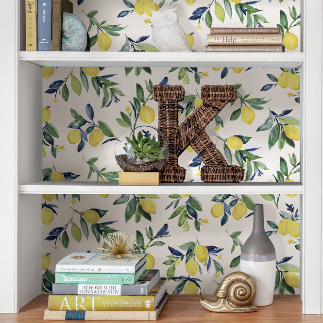 【予約受付】はがせる シール 壁紙 NU WALLPAPER / Lemon Drop Yellow Peel and Stick Wallpaper / NUS3161