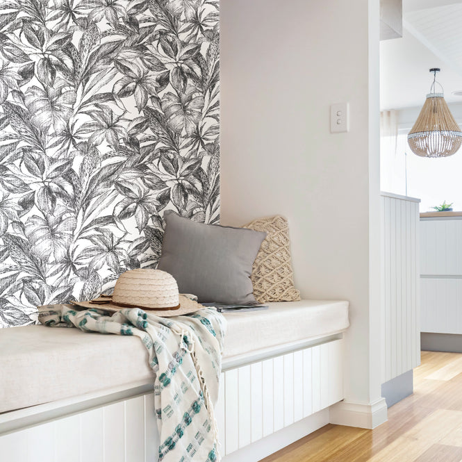 はがせる シール 壁紙 NU WALLPAPER / Black Canopy Peel and Stick Wallpaper / NUS3498