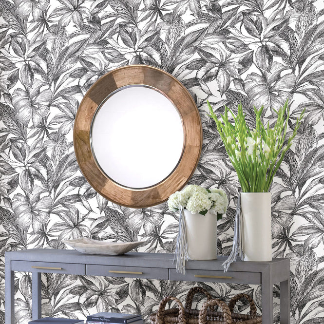 はがせる シール 壁紙 NU WALLPAPER / Black Canopy Peel and Stick Wallpaper / NUS3498