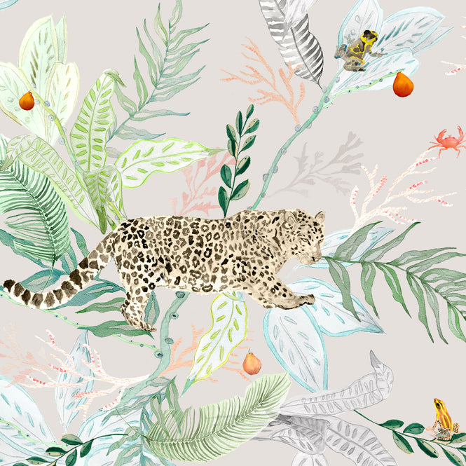 KARIOKAS / Orilla Pink Grey Green Jaguar WallP-Oril-PGG-02