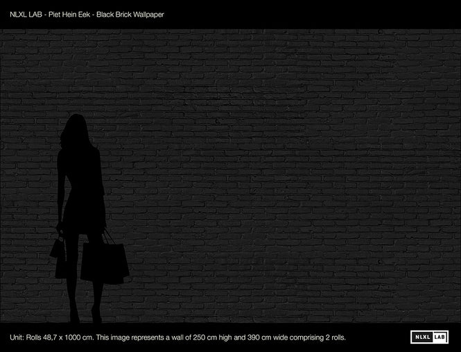 MATERIALS BLACK BRICK WALLPAPER BY PIET HEIN EEK / PHM-33