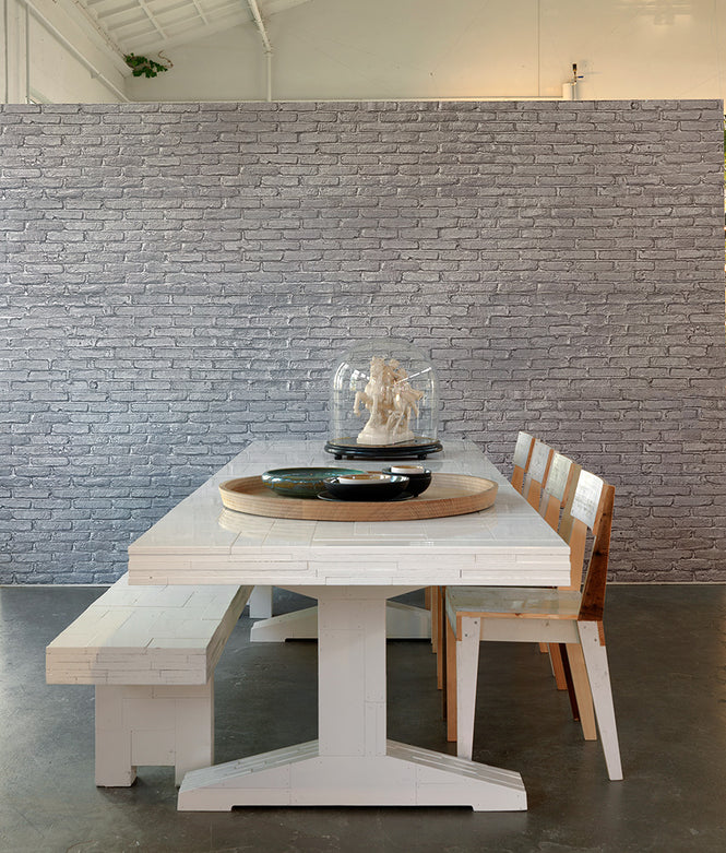 【切売m単位】NLXL Materials Wallpaper by Piet Hein Eek SILVER GREY BRICK WALLPAPER / PHM-34