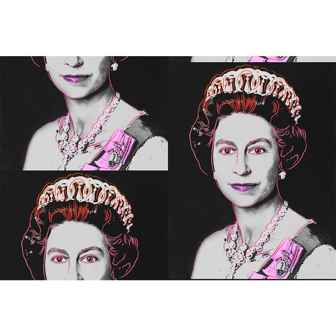 輸入壁紙 Andy Warhol / Queen Elizabeth / Neon Grey