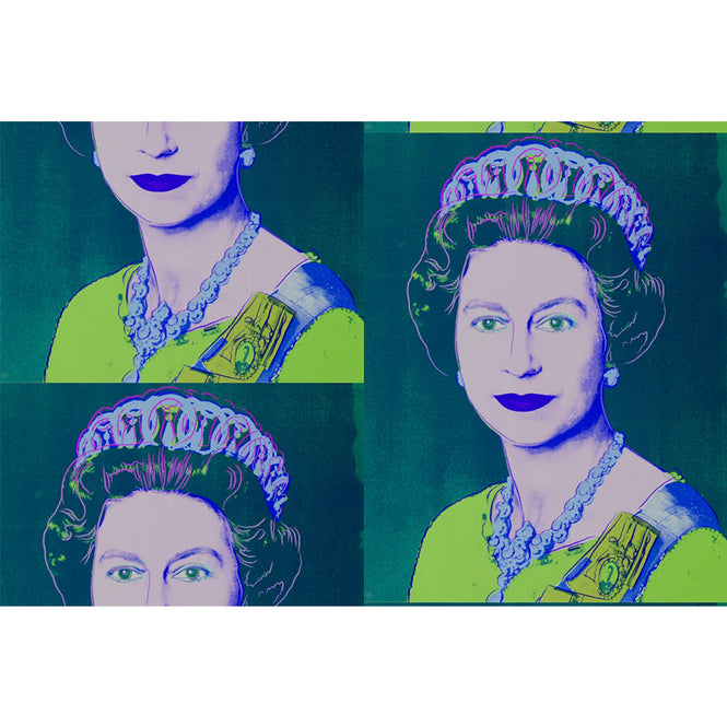 輸入壁紙 Andy Warhol / Queen Elizabeth / Teal