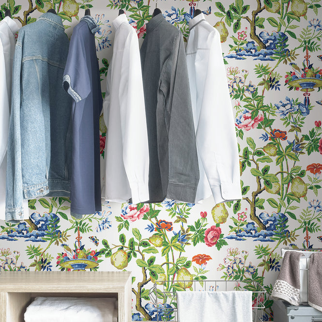 はがせる シール 壁紙 NU WALLPAPER / Bloom Shantung Garden Scalamandre / SCS3840