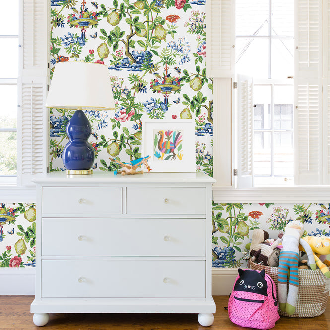 はがせる シール 壁紙 NU WALLPAPER / Bloom Shantung Garden Scalamandre / SCS3840