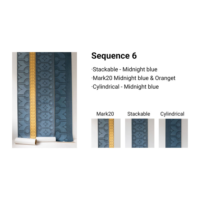 Deborah Bowness / HEIRLOOM / Sequence 6 Midnight blue & Orange【3パネル1セット】