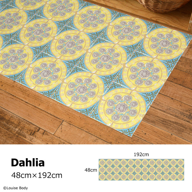 拭ける キッチンマット【Sheete me!】Louise Body / Dahlia(192cm×48cm)