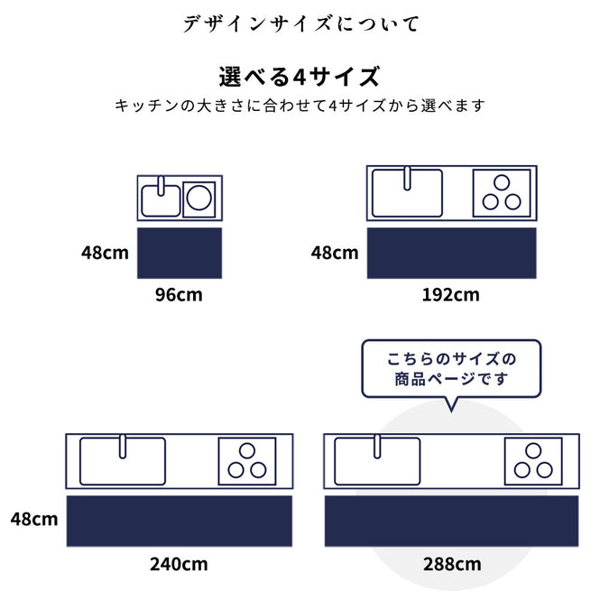 拭ける キッチンマット【Sheete me!】Louise Body / Old Blue(288cm×48cm)
