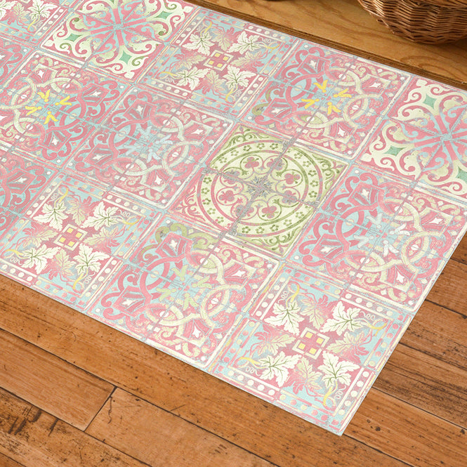 拭ける キッチンマット【Sheete me!】Louise Body / Patchwork Pink(192cm×48cm)