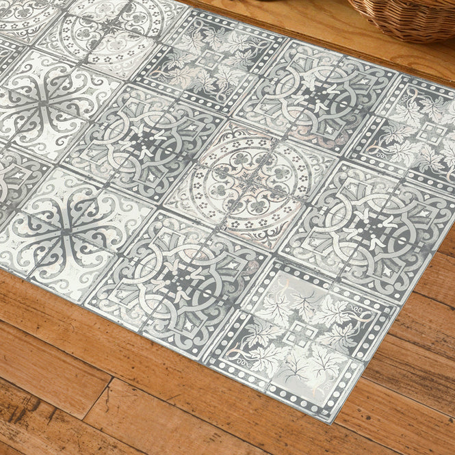 拭ける キッチンマット【Sheete me!】Louise Body / Patchwork Grey(240cm×48cm)