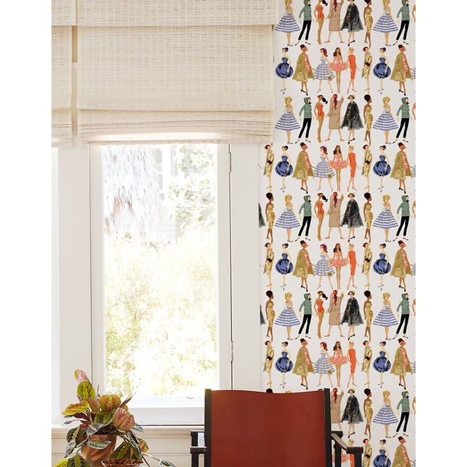 はがせる シール壁紙 wallshoppe / Barbie x wallshoppe / Vintage Illustration Cream