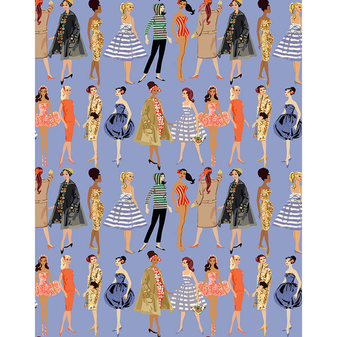 はがせる シール壁紙 wallshoppe / Barbie x wallshoppe / Vintage Illustration Violet