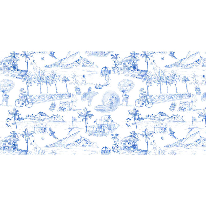 KARIOKAS / IPANEMA Blue Toile WallP-IPA-Blue-01