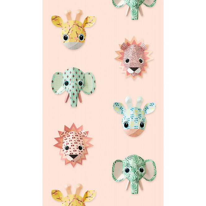 studio ditte / Wild animals wallpaper / pink