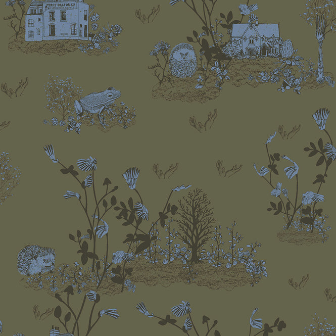 Sian Zeng / Woodlands Wallpaper / Khaki Blue WOODLANDS08