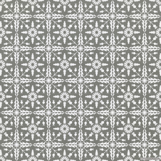 はがせる 壁紙 【Hattan Pattern】YSD LONDON / HIGHLAND ストーミーグレー HYSD-04(6枚セット)