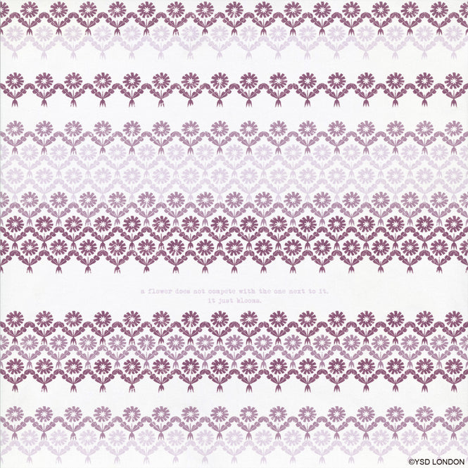 はがせる 壁紙 【Hattan Pattern】YSD LONDON / TEDDY'S DANDELION バイオレット HYSD-16(6枚セット)